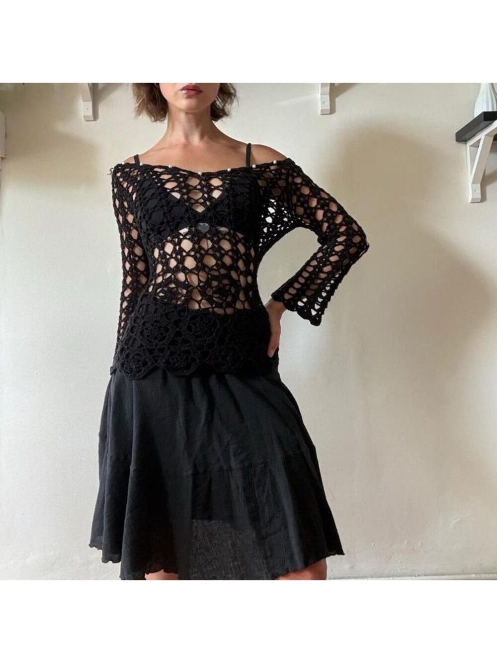 Crochet Bell Sleeve Top — Culture, Vintage